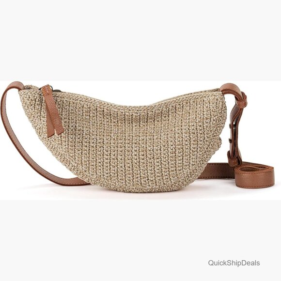 Recycled Crochet Crossbody Sling Bag With Adjustable Strap
